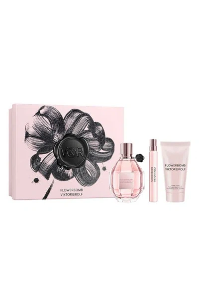 Viktor & Rolf Viktor&rolf Flowerbomb Eau De Parfum Gift Set In Transparent