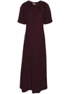 Viktor & Rolf Gathered-neckline Crepe Maxi Dress In 紫色