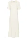 Viktor & Rolf Gathered-neckline Crepe Maxi Dress In 白色