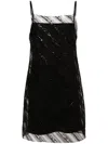 Viktor & Rolf Glitter-embellished Tulle Slip Dress In Black