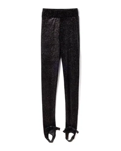 Viktor & Rolf Glittered Velvet Leggings In Black
