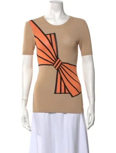 Pre-owned Viktor & Rolf Graphic Print Crew Neck Top In Neutrals