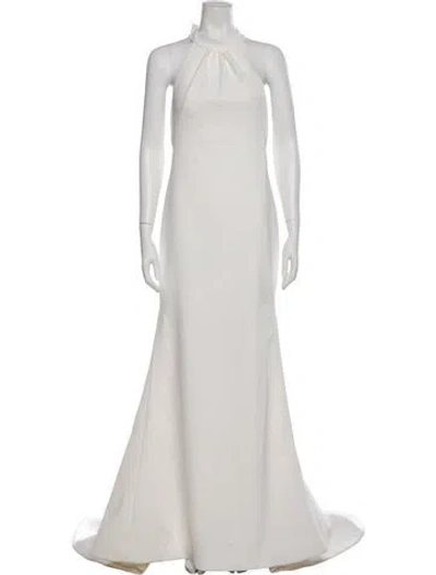 Pre-owned Viktor & Rolf Halterneck Long Dress In Neutral