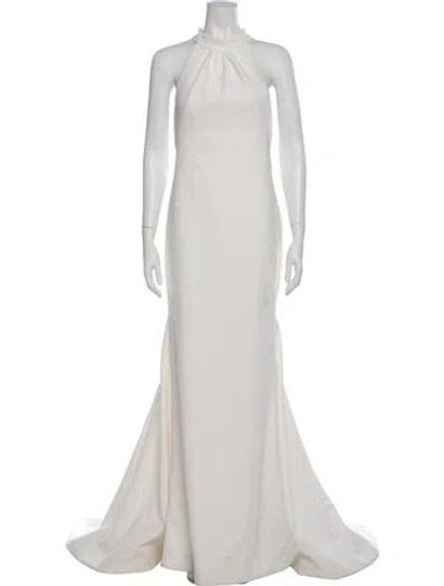 Pre-owned Viktor & Rolf Halterneck Long Dress In Neutral