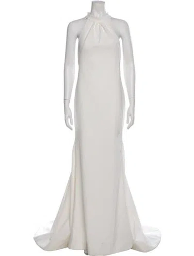 Pre-owned Viktor & Rolf Halterneck Long Dress In Neutral