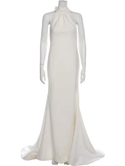 Pre-owned Viktor & Rolf Halterneck Long Dress In Neutral