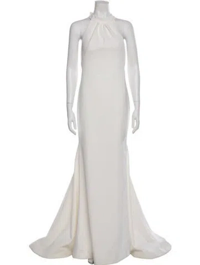 Pre-owned Viktor & Rolf Halterneck Long Dress In White