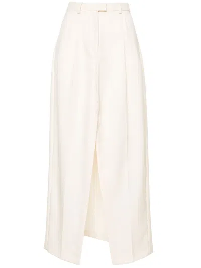 Viktor & Rolf High-waist Gabardine Long Skirt In 中性色