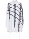 Viktor & Rolf Lace-appliqué Cotton Shirt Dress In White