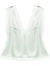 Viktor & Rolf Lace-trim Silk Camisole In Green