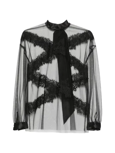 Viktor & Rolf Bluse Mit Spitzenborten In Black