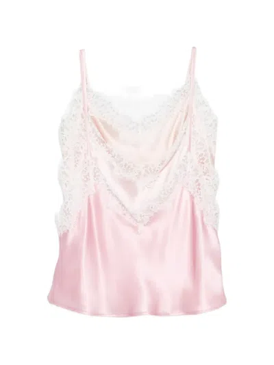 Viktor & Rolf Bluse Mit Spitzenborten In Pink