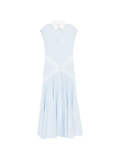 Viktor & Rolf Schleifenkleid Mit Spitzenbesatz In Blue