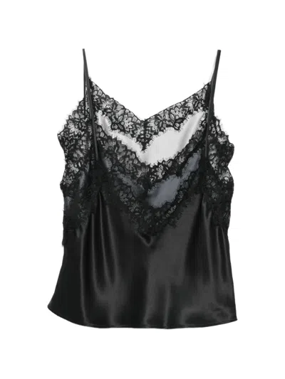 Viktor & Rolf Bluse Im Layering-look Mit Spitzenbesatz In Black