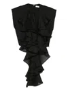 Viktor & Rolf Layered-ruffle Silk Top In Black
