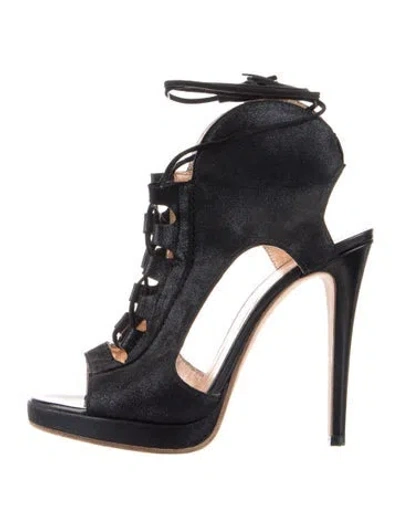 Pre-owned Viktor & Rolf Leather T-strap Sandals In Blue