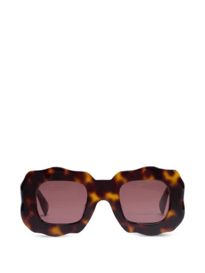 Viktor & Rolf Sonnenbrille Mit Logo In Brown