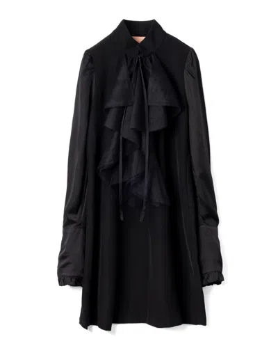 Viktor & Rolf Long-sleeve Black Dress With High Collar