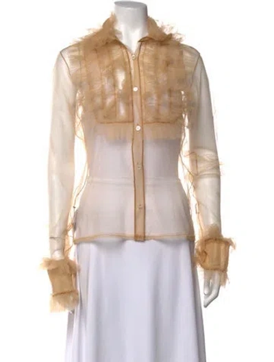 Pre-owned Viktor & Rolf Long Sleeve Blouse In Neutrals