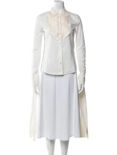 Pre-owned Viktor & Rolf Long Sleeve Blouse In Neutrals