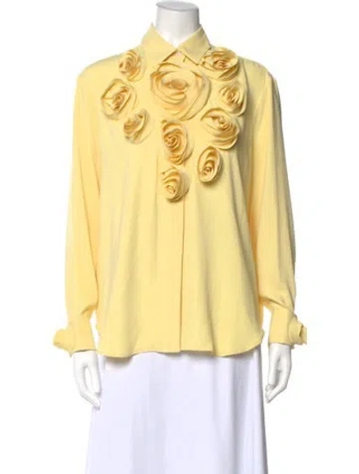 Pre-owned Viktor & Rolf Long Sleeve Blouse W/ Tags In Yellow