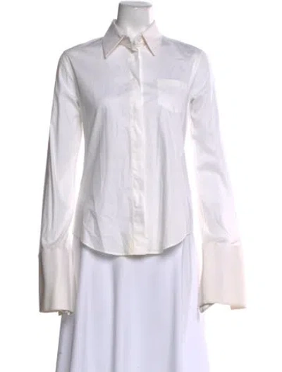 Pre-owned Viktor & Rolf Long Sleeve Blouse In White
