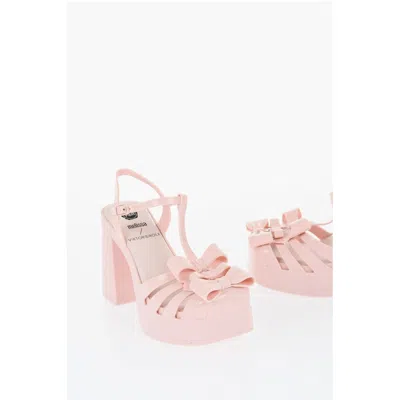 Viktor & Rolf Melissa Solid Color Rubber Party T-strap Sandals With Bows H