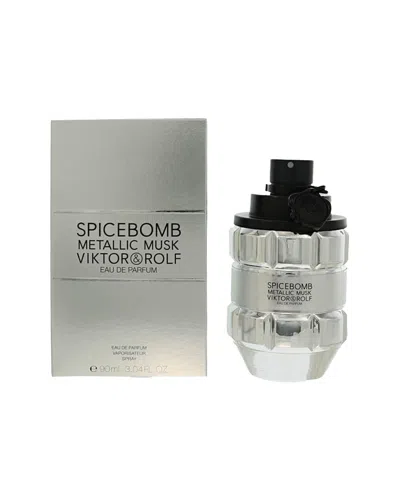 Viktor & Rolf Viktor&rolf Men's 3oz Spicebomb Metallic Musk Eau De Parfum In Transparent