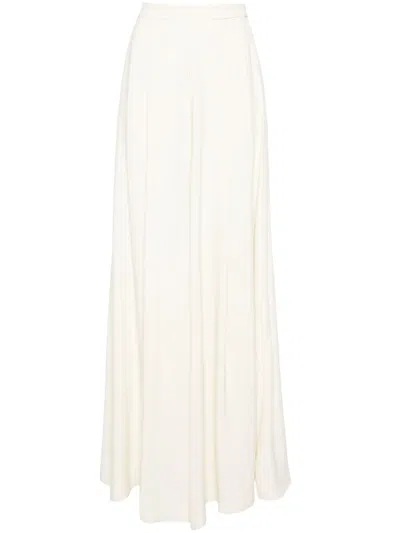 Viktor & Rolf Mid-rise Crepe Palazzo Trousers In 中性色