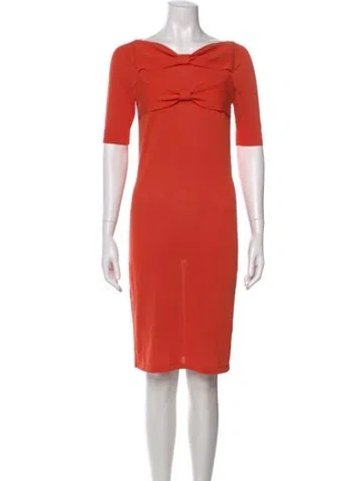 Pre-owned Viktor & Rolf Off-the-shoulder Knee-length Dress In Orange