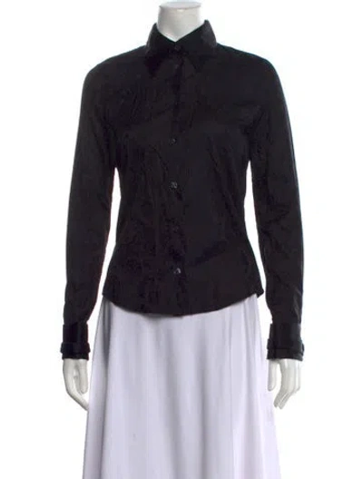 Pre-owned Viktor & Rolf Paisley Print Long Sleeve Button-up Top In Black