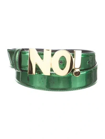 Pre-owned Viktor & Rolf Patent Leather Belt In Black/green