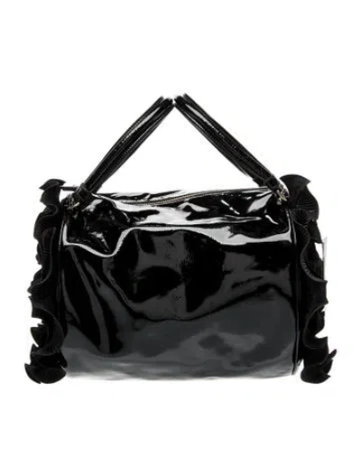 Pre-owned Viktor & Rolf Patent Leather Top Handle Bag In Black