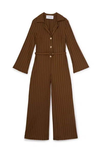Viktor & Rolf Pinstriped Jumpsuit In Brown