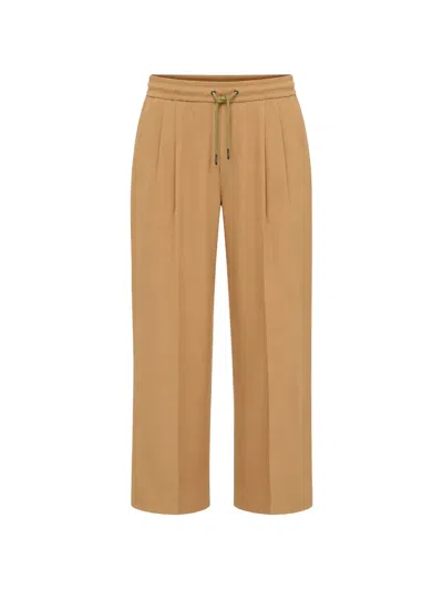Viktor & Rolf Pleated Drawstring-waist Trousers In Brown