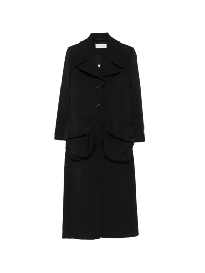Viktor & Rolf Pleated-pocket Coat In Black