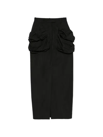 Viktor & Rolf Pleated-pocket Maxi Skirt In Blue