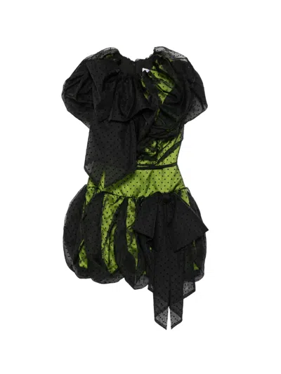 Viktor & Rolf Polka-dot Ruffled Mini Dress In Black