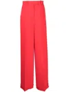Viktor & Rolf Pressed-crease Concealed-fastening Tailored Trousers In Red