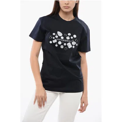 Viktor & Rolf Printed T-shirt With Piercings Details In Black