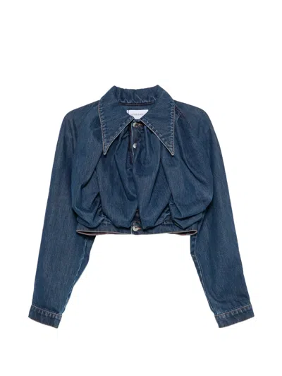 Viktor & Rolf Pumpkin Cropped-jeansjacke In Blue