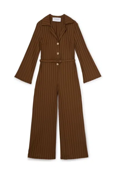 VIKTOR & ROLF VIKTOR & ROLF RIBBED JUMPSUIT WITH NOTCHED COLLAR AND BELTED WAIST