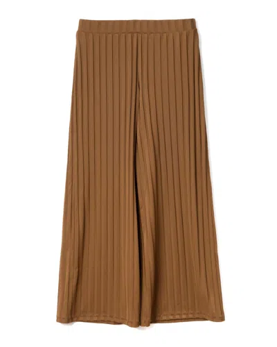 Viktor & Rolf Rib-knit Wide Leg Trousers In Brown