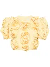 Viktor & Rolf Rose-appliqué Cropped Top In Gelb