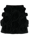Viktor & Rolf Rose-appliqué Miniskirt In Black