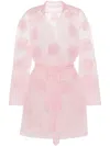 Viktor & Rolf Rose-appliqué Tule Coat In Pink