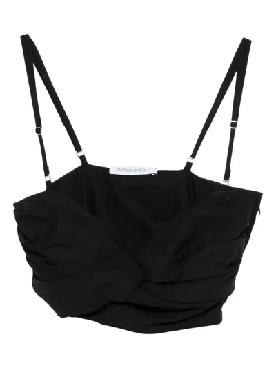 Viktor & Rolf Ruched Bralette In Black