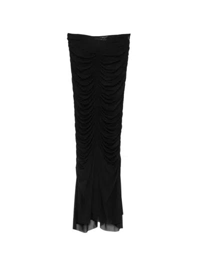 Viktor & Rolf Ruched Maxi Skirt In Black