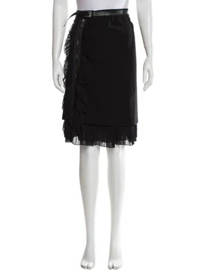 Pre-owned Viktor & Rolf Ruffle Embellishment Knee-length Skirt In Black