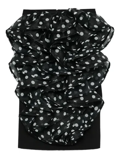 Viktor & Rolf 러플 폴카 도트 미니 스커트 In Black